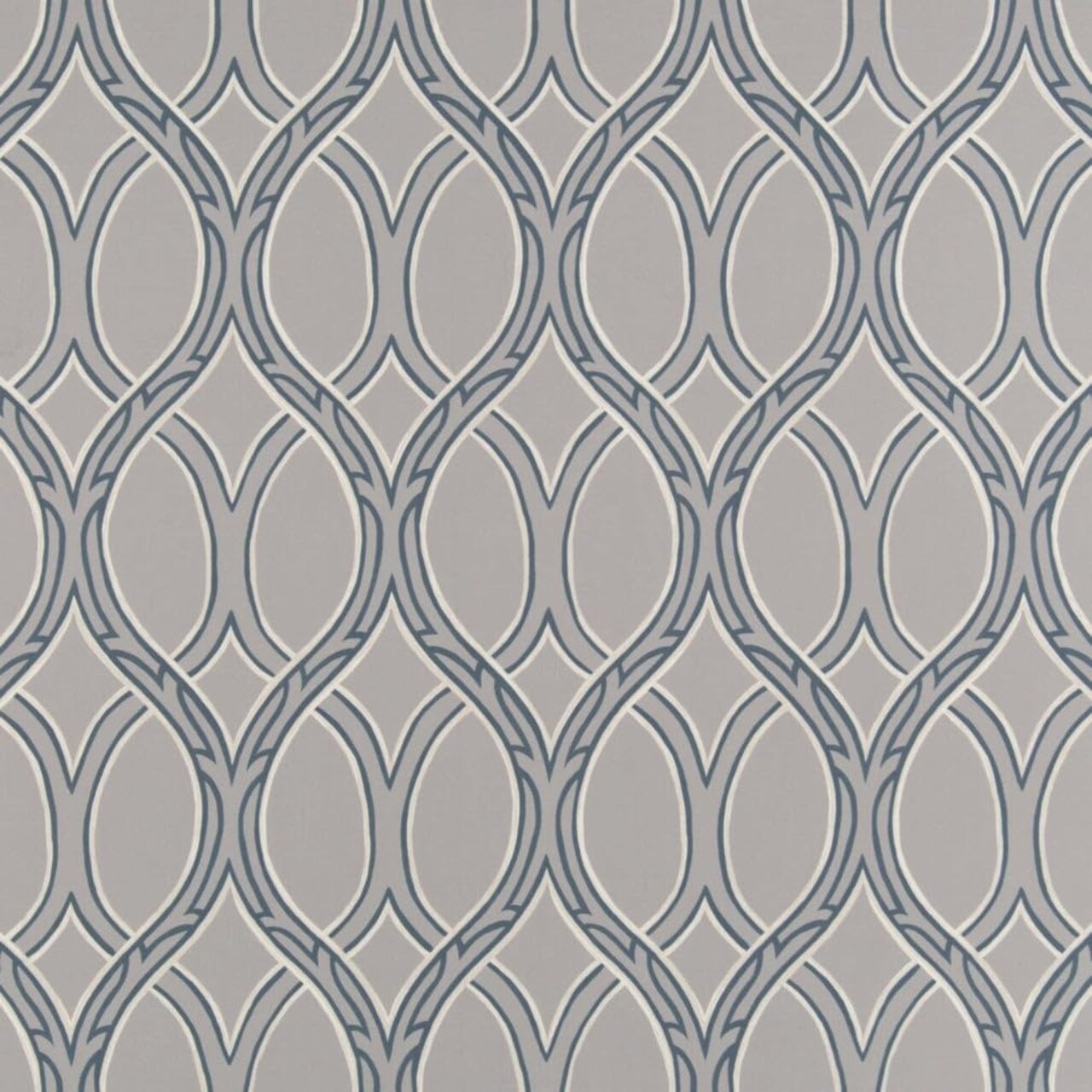 Grey Stain Resistant Performance Pet Friendly Abstract Geometric Print Upholstery Fabric by The Yard - SKU: Pearson Pewter